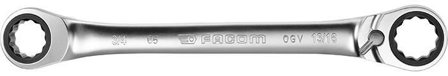 Facom 65.5/8X11/16 Ringnyckel med spärr, vinklad 15°, 5/8"x11/16", Handverktyg