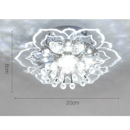 【PP】20cm 9W Moderne Kristall LED Taklampe Hall Hvit-B-FA- Hvit-B