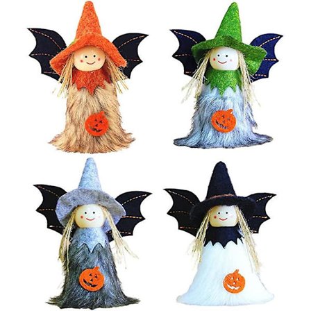 Halloween Hexe Dukke Hængende Hexe Vedhæng Pynt Mini Plys Dukke Dekoration 4 stk. Have Dekorationer