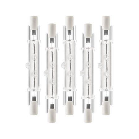 5-pak R7s 118mm 300w 230v, r7s Halogen Lineær Pære, Dæmpbar Halogenpære til Byggearbejde