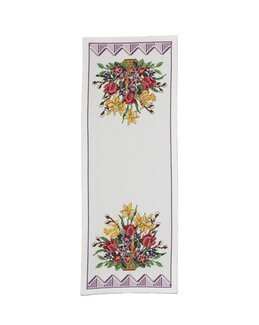 Broderikit Løber Blomster i kurv - Svarta Fåret