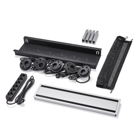 Kabelbokspakke UNIFY til QBUS/AUDREY fast understell 2400 mm, med tilbehør, stor, sølv