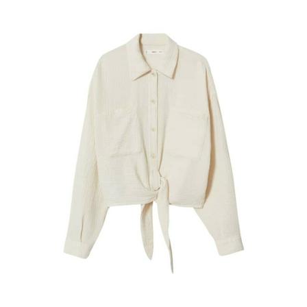 Mango - Skjortor - Beige - Dam - Storlek: S, Dam, Storlek: S