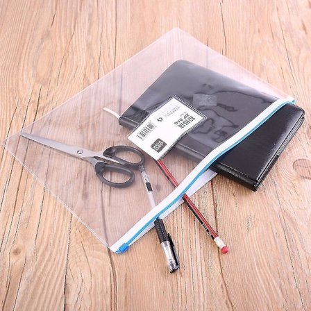 Deli 5526 Gjennomsiktig PVC Glidelåspose A4 Fil Dokumentarrangør