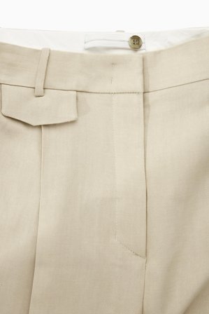 COS Femme Pantalon Large En Lin Mélangé Décontracté in Beige