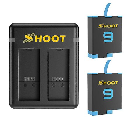 Batterier og 2-kanals USB-lader for Hero 9 Sportskamera