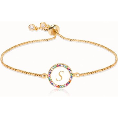 Guldarmband för kvinnor Skal Initial Letter Charm Armband med