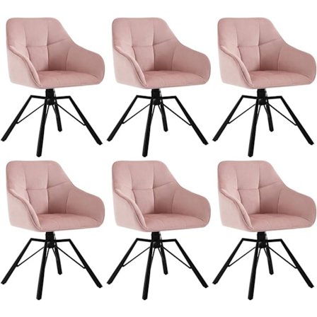 Rootz kääntyvä ruokatuoli - Pyörivä tuoli - Velvet-työtuoli - Ergonominen muotoilu - Mukava leveä istuin - Tukeva metallirunko - 58,5 cm x 82,5 cm x 5