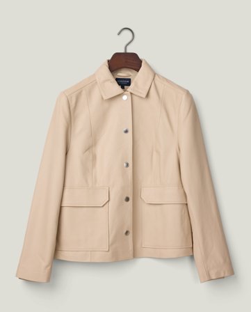 Lexington Short leather jacket, light beige