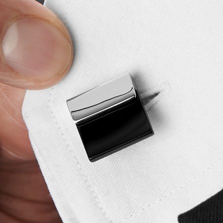 Mustat & hopeanväriset miehekkäät kalvosinnapit for Men