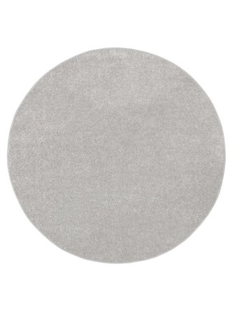 Lavable Tappeto Per Interni/Esterni Monocromatico Anna Grigio Argento Rotondo Piccolo Oeko-Tex