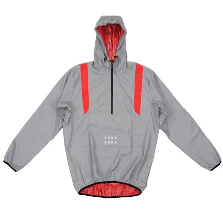 Reflekterende jakke pustende sykkeljakke lange ermer vindtett vanntett polyester med sidelommer for utendørs XL