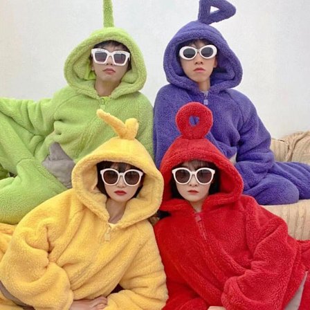 Unisex Teletubbies Kostumer Disi Onesies Lala Cosplay Pyjamas Voksen Pyjamas Dyr Nattøj Jumpsuit