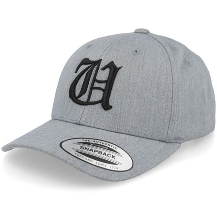 Kiddo Cap - Grå adjustable Keps - Kids U Letter 3d Heather Grey Adjustable @ Hatstore