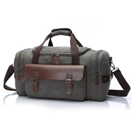 Udvidelig Canvas Duffel Bag Rejsetaske Overnatning Holdall Weekendtaske