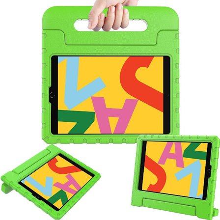 Stöttåligt barnfodral med ställ till iPad 10.2 (2019), grön