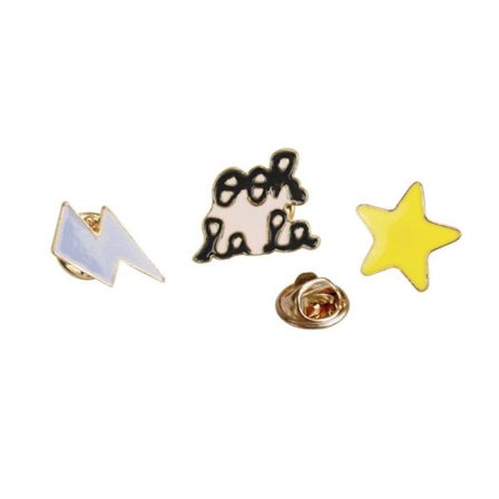 Pastellackerade dekorativa pins 3 stycken