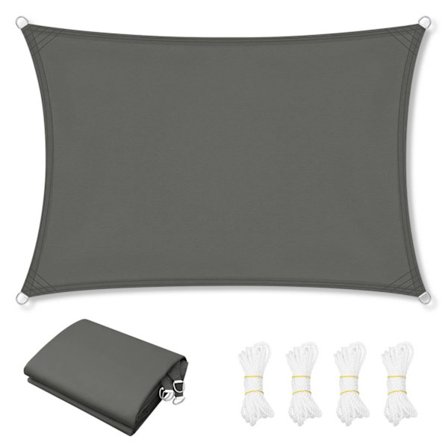 Rootz Sun Sail Shade Canopy - Sun Protection - UV Block - 200 g/m² Polyester - Grå - Vandtæt - 95% UV -beskyttelse - 2x3m