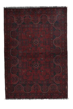 Käsinsolmittu Afghan Khal Mohammadi Matot 100X145 Villamatto Musta Pieni Matto