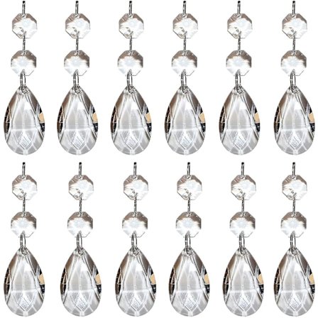 Kristallilasiprisma-riipushelmet 12 kpl Kirkkaat Kyynelmuotoiset Kristalliriipukset Kristallilasi-kattokruunun Prisma-riipushelmet Prismat Riipukset 