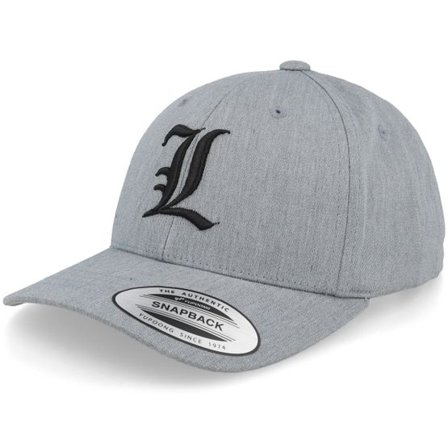 Kiddo Cap - Grå adjustable Keps - Kids L Letter 3d Heather Grey Adjustable @ Hatstore