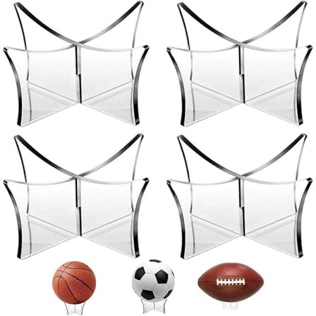 Boldholder, basketball display stand, bold display stand, 4 stk. fodbold bold display stand, akryl kurv base til opbevaring og udstilling [DB]