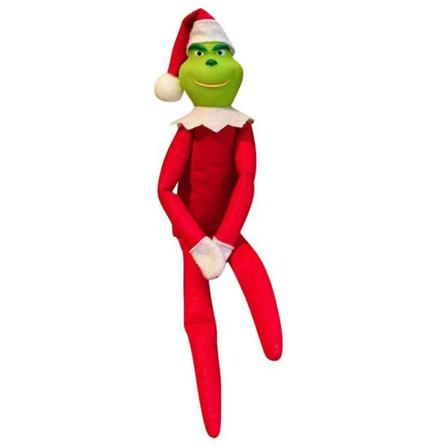 Julefest Grinch Nisse Plysjdukke Julenisse Hengesmykke DIY Dekorasjon Red