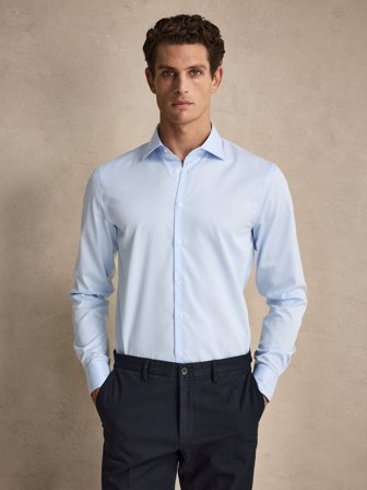 John Henric Men's Hellblau Hemd Slim Fit Size 42