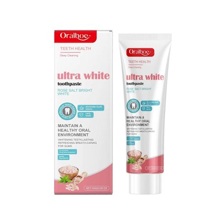 Oralhoe Rose Bright White Tandkräm för Borttagning av Fläckar