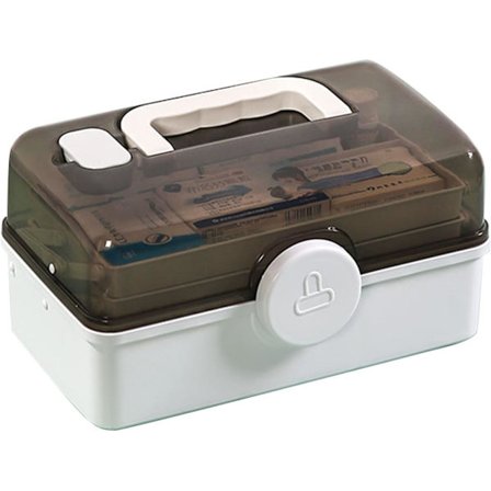 Låsbar medisinboks, medisin oppbevaringsboks, låsbar oppbevaringsboks, medisin oppbevaring multifunksjonell oppbevaringsboks