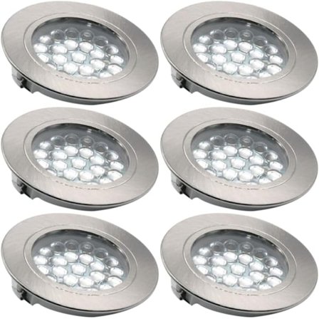6 st LED-infällda downlights, LED-infällda spotlights i taket, ultratunna trådlösa taklampor