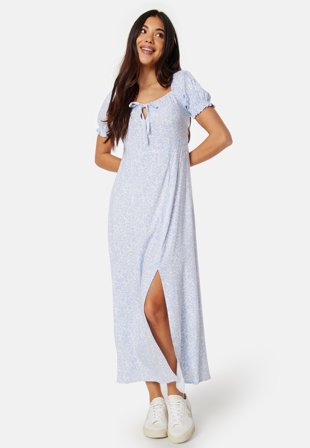 BUBBLEROOM Front Tie Long Viscose Dress Klær