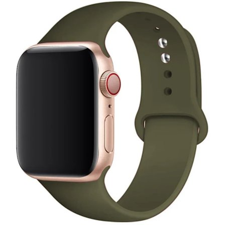 Silikoniranneke Apple Watchille 45mm 44mm 42mm 49mm 41mm 40mm 38mm correa armband iwatch Series 8 7 9 SE 4 3 5 Ultra 6 Tummanvihreä