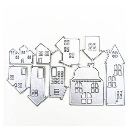 Hus Metallskjærende Stanser Stencil Diy Scrapbooking Album Papirkort Mal