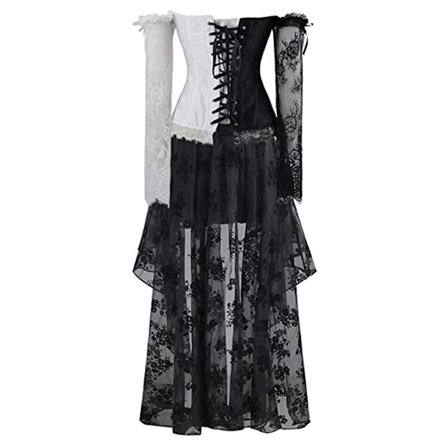 Damer Steampunk Spets Bustier Corset Off Shoulder Top Corset