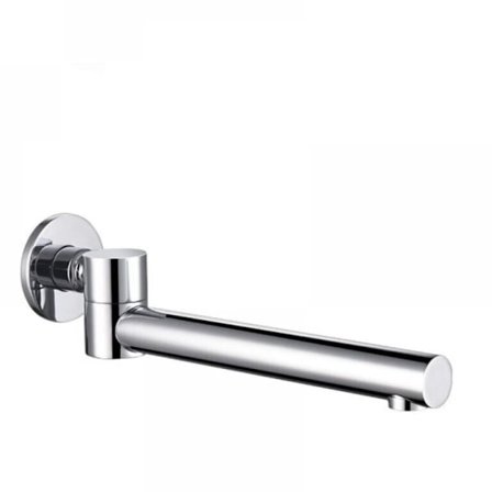 Messing Badekar Tud 180° Drejelig Bøjelig Rund Dyse Vægmonteret Vandhane G1/2 Krom