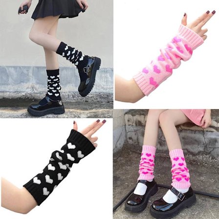 False Sleeves Strikkede Lange Hansker ROSA