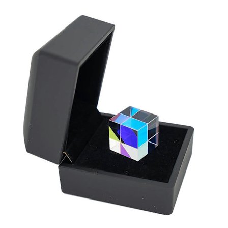 Dikroisk X-Cube Prisme RGB Dispersionsprisme til Fysik og Dekoration med Opbevaringsboks