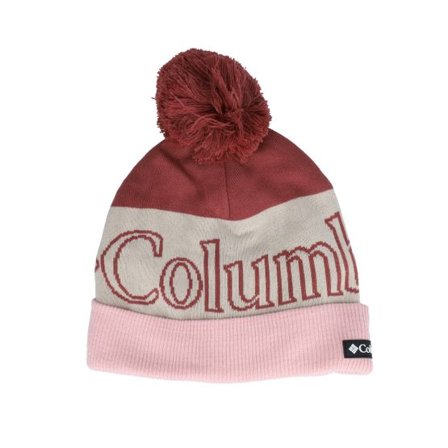 Columbia - Rosa pom Beanie - Polar Powder Ii Beanie Beetroot/Dark Pom @ Hatstore