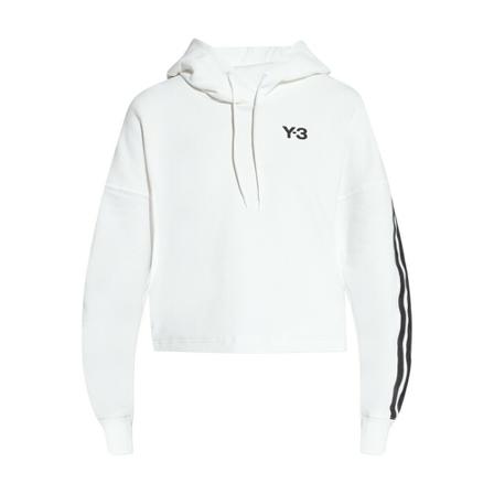 Y-3 Cropped hoodie with logo Hvid, Dame