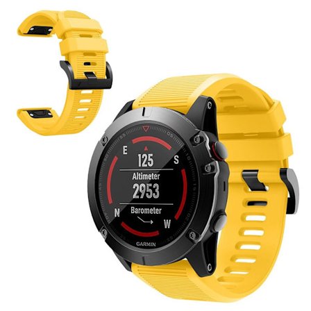 Garmin Fenix 5X silicone streak watch band - Yellow