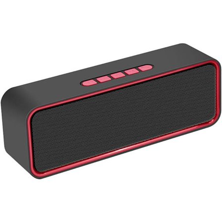 Bærbar trådløs høyttaler (rød), Bluetooth 5.0 med 3D Stereo HiFi Bass, 1500 mAh batteri, 12 timers spilletid
