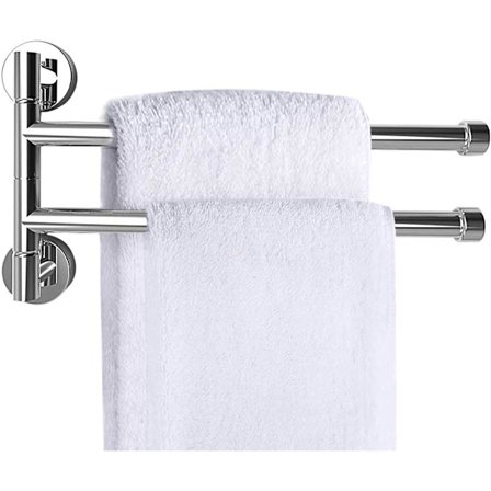 Roterande handdukshängare i rostfritt stål, krom, väggmonterad, för kök, badrum och toalett