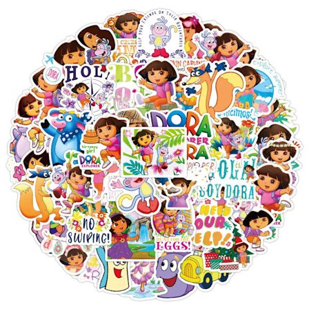 60X Dora the Explorer Boots-klistermärken Barn-TV-serier KIds Cartoon Party Bag