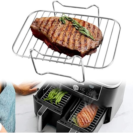 Tillbehör för Air Fryer, Dubbla Korgar, 304 Rostfritt Stål De