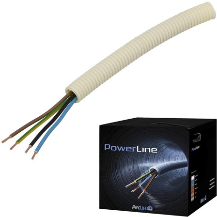 Pipelife FK PowerLine Kabel forhåndslagt, PVC- og halogenfri 4G 1,5 mm², 16 mm x 100 m, Stikkontakter & kabler
