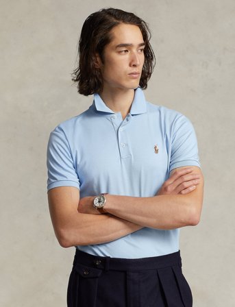 Polo Ralph Lauren Custom Slim Fit Soft Cotton Polo Shirt - Blue - XXL