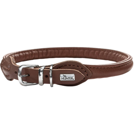 Hunter - Dog Collar Round & Soft Brown Small/Medium - Hund - Halsbånd - ZOO.no
