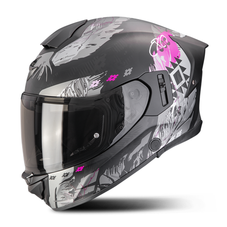Casco Integral Scorpion EXO-530 Air Hadji Negro Mate/Rosa L