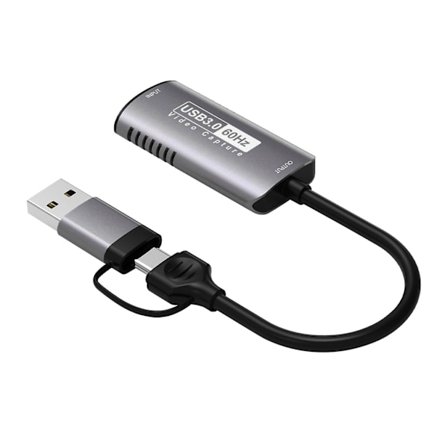 2-in-1 HDMI-yhteensopiva Type-C/USB3.0 Audio Video -kaappauskortti 4K 60FPS Pelikaappauskortti